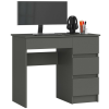 AKORD Furniture Factory Jobbkezes íróasztal 3 fiókal P77_90 - grafitszürke