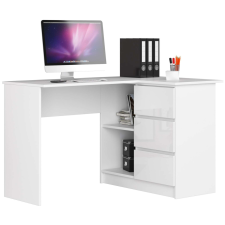 AKORD Furniture Factory Jobbkezes sarok íróasztal P124_77 - fényes fehér íróasztal