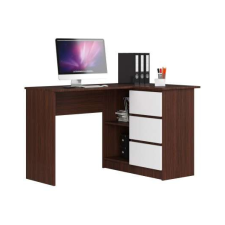 AKORD Furniture Factory Jobbkezes sarok Íróasztal P77_124,5 - wenge-fehér íróasztal
