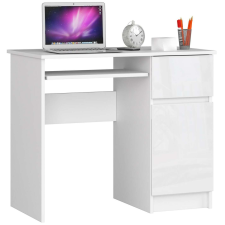 AKORD Furniture Factory Jobbkezes számítógépasztal P77_90 - fehér/fényes fehér íróasztal