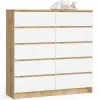 AKORD Furniture Factory Komód K120 10f Clp Artisan Tölgy / Fehér