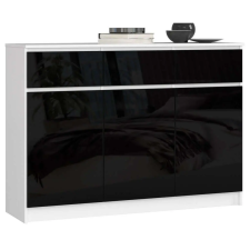 AKORD Furniture Factory Komód K140 3a 3f Clp Fekete Fényes bútor