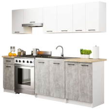 AKORD Furniture Factory Konyhabútor szett olivia 2.4m fehér beton bútor