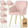  AKORD Furniture Factory LUXANO kárpitozott szék welur púderrózsaszín arany lábakkal