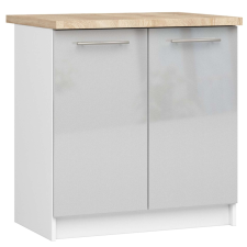 AKORD Furniture Factory OLIVIA Alsó Konyhaszekrény munkalappal P85_80 - fényes szürke bútor