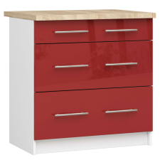 AKORD Furniture Factory OLIVIA Fiókos Konyhaszekrény munkalappal P85_80 - fényes piros bútor