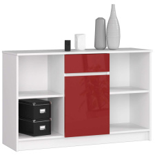 AKORD Furniture Factory Polcos komód P77_120 - fehér/fényes piros bútor