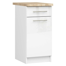 AKORD Furniture Factory Szekrény olivia s40 sz1 + felső fehér / fényes fehér bútor