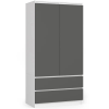 Akord Furniture Gardróbszekrény fiókkal - Akord Furniture S90 - fehér / szürke