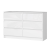 Akord Furniture Intenso 6 fiókos komód - 120 cm - magasfényű fehér