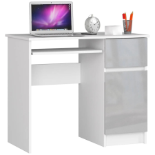 Akord Furniture Íróasztal - Akord Furniture - 90 cm - fehér / magasfényű szürke íróasztal