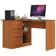 Akord Furniture Sarok íróasztal - Akord Furniture - 124 cm - égerfa (bal) íróasztal