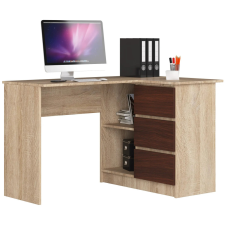 Akord Furniture Sarok íróasztal - Akord Furniture - 124 cm - sonoma tölgy / wenge íróasztal