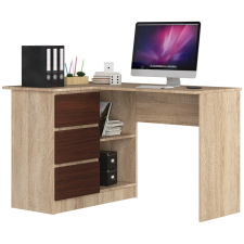 Akord Furniture Sarok íróasztal - Akord Furniture - 124 cm - sonoma tölgy / wenge (bal) íróasztal