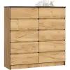 Akord Praktikus 10 Fiókos Komód Kézműves Tölgy, CLP rendszer 120x121 cm - Stílusos és Funkcionális Tárolóegység