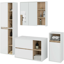 Akord VAMI Fali Fürdőszobabútor Szett Fehér/Sonoma Tölgy fürdőszoba bútor