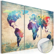  Akrilüveg kép - Rainbow Map [Glass] Világtérkép 90x60 térkép