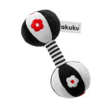 AKUKU Akuku súlyzó plüss csörgő - fekete/fehér csörgő