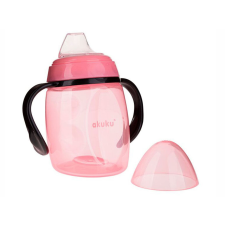 AKUKU cumisüveg fogantyúval 280 ml 9h+ Szín: rózsaszín cumisüveg