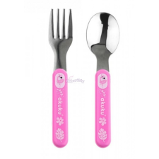  Akuku fém kanál és villa rózsaszín babaétkészlet