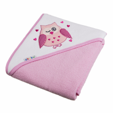  Akuku fürdőlepedő 80x80cm Baglyos pink babatörülköző, kifogó