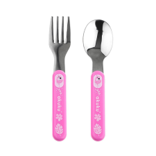  Akuku kanál és villa - rozsdamentes Flamingó pink babaétkészlet