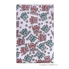 AKUKU Vízálló froté alátét Akuku  70x50 - fehér rózsaszín bagollyal | Fehér | babaágynemű, babapléd