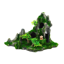  Akvárium Dekoráció Szikla Növénnyel 27 cm R132 akvárium dekoráció