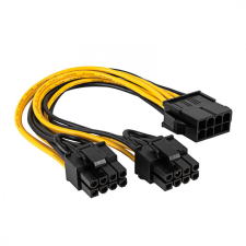 Akyga AK-CA-81 PCI-E (f) / 2 x PCI-E 6+2-pin (m) 15cm kábel és adapter