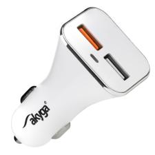 Akyga USB-s autós töltő adapter gyorstöltő USB 3.0 fehér (AK-CH-08) mobiltelefon kellék