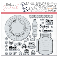 Aladine Szilikonbélyegző - Trackers 1 (English) - Bullet Journal Clear Stamps (1 csomag) bélyegző