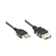 Alcasa 2511-OF2S USB 2.0 1,8 M USB A Fekete kábel és adapter