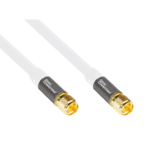 Alcasa GC-M2086 koax kábel 7,5 M F-plug Fehér kábel és adapter