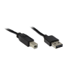 Alcasa USB 2.0 A/B, 1m USB kábel USB A USB B Fekete