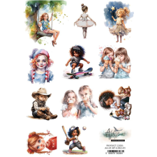 Alchemy of Art Rizspapír A4 - Happy Time - Girls 1 - Rice Paper (1 ív) decoupage papír