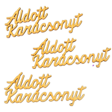  Áldott Karácsonyt felirat natúr fa 10cm 3db-os dekorációs kellék