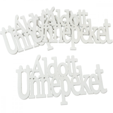  Áldott ünnepeket felirat fehér 21cm 3db-os dekorációs kellék