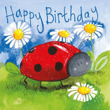 Alex Clark Képeslap Alex Clark borítékkal, 14x14 cm, katica HBD party kellék