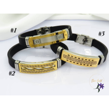  Alex szilikon pántos férfi karkötő nemesacél diszítéssel -több féle karkötő