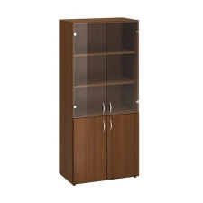 Alfa Office Alfa 500 magas, széles szekrény, 178 x 80 x 47 cm, kombinált ajtóval, dió mintázat% bútor
