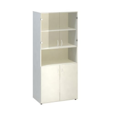 Alfa Office Alfa 500 magas, széles szekrények, 178 x 80 x 47 cm, nyitott ajtóval, fehér mintázat% bútor