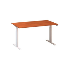 Alfa Office Alfa Up állítható magasságú irodai asztal fehér lábazattal, 140 x 80 x 61,5-127,5 cm, vadcseresznye mintázat% irodabútor