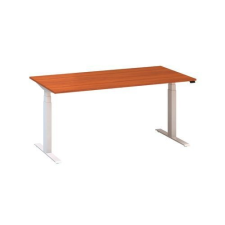 Alfa Office Alfa Up állítható magasságú irodai asztal fehér lábazattal, 160 x 80 x 61,5-127,5 cm, vadcseresznye mintázat% irodabútor