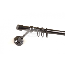 Alfa onyx színű 1 rudas fém karnis szett csendesgyűrűs (19 mm) karnis, függönyrúd