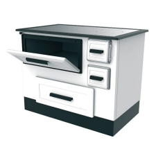  ALFA-PLAM fatüzelésű tűzhely, 5kW, balos füstcső csatlakozással, fehér színű tűzhely