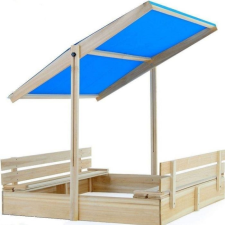 Alfaomega Fa Homokozó Napellenzős Impregnált 120 cm X 120 cm Kék homokozó