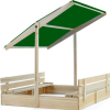 Alfaomega Fa Homokozó Napellenzős Impregnált 120 cm X 120 cm Zöld