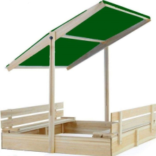 Alfaomega Fa Homokozó Napellenzős Impregnált 120 cm X 120 cm Zöld homokozó