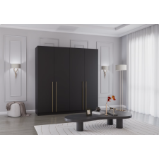 Alfaomega Rosa200 4D gardróbszekrény fekete-fekete bútor