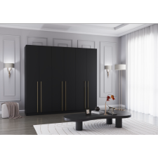 Alfaomega Rosa230 6D gardróbszekrény fekete-fekete bútor